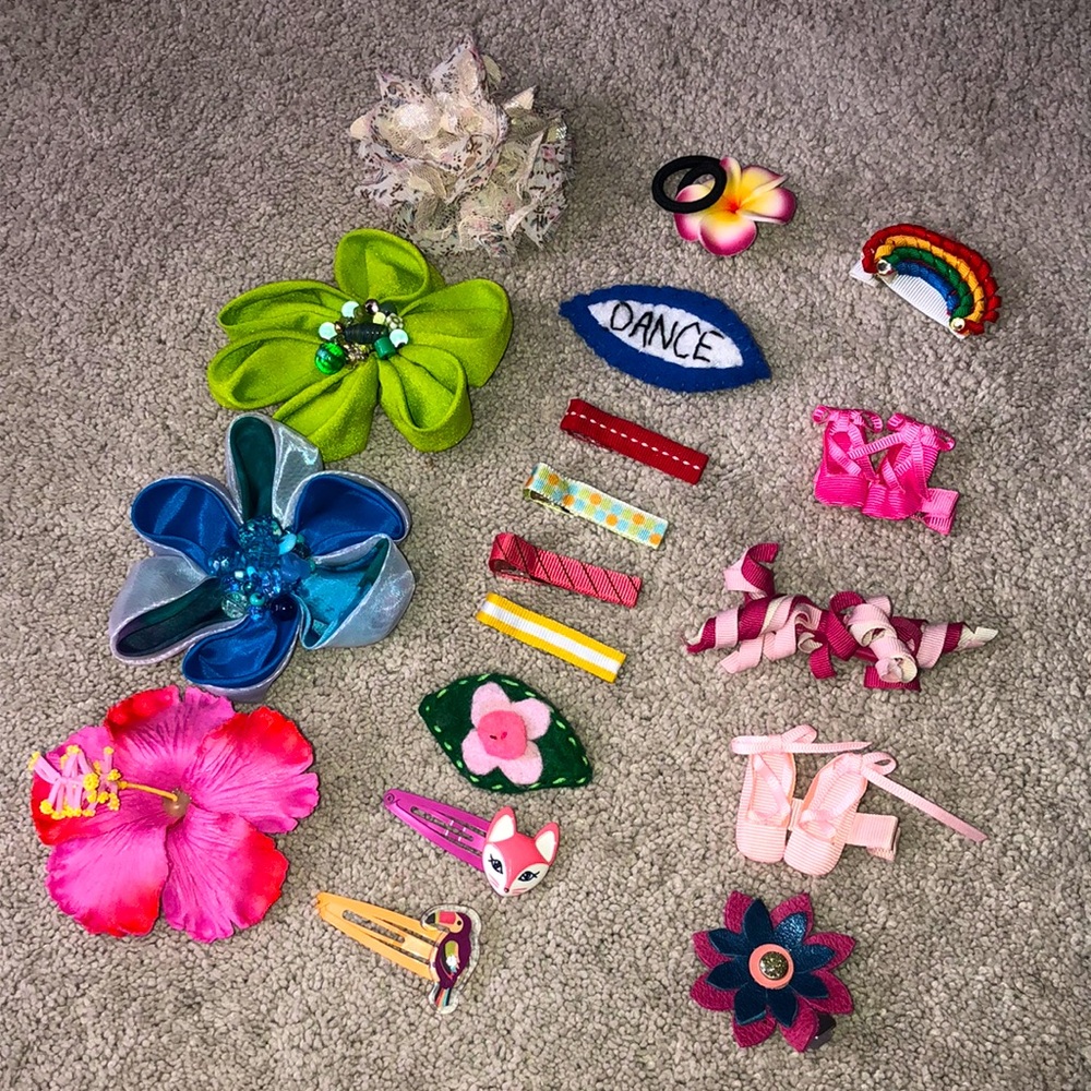 Handmade Girls kids Hair Accessories‎ clip’s barrettes Tie Lot (18) Ballet Shoes